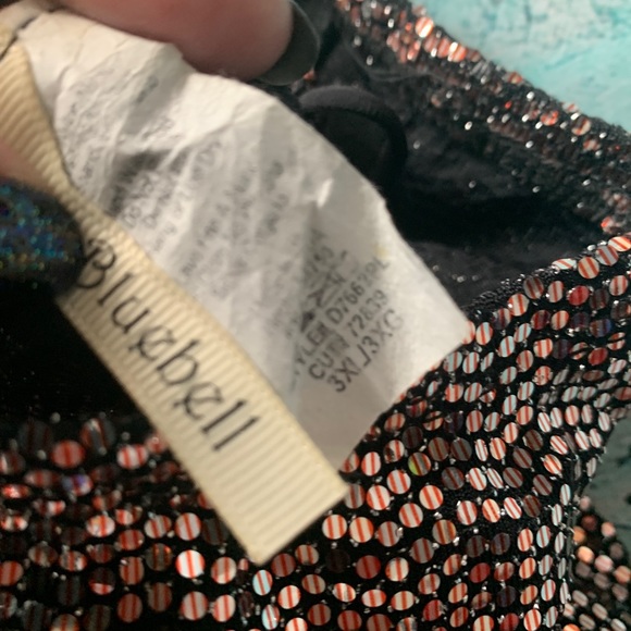 Bluebell bronze glitter sparkly ruffle spaghetti strap plus size mini dress 3X - Picture 5 of 5